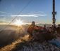 7x6 Sonnenaufgang und Sonnenuntergang küssen die Dolomiten